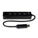 StarTech.com 4-Port USB 3.0 Hub with Built-in Cable - SuperSpeed Laptop USB Hub - Portable USB Splitter - Mini USB Hub (ST4300P