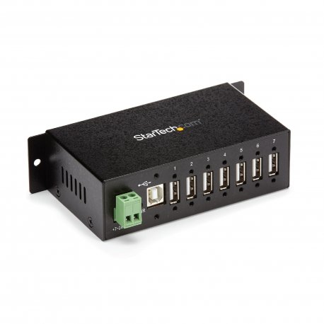 StarTech.com USB 2.0 Hub - 7 Port - Mountable Rugged Industrial - Self Powered USB Hub - Hub - 7 x USB 2.0 - montável em trilho