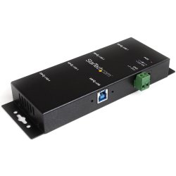 StarTech.com 4-Port USB 3.0 Hub - Metal Industrial USB-A Hub - Wall or Desk Mountable USB Data Hub - TAA Compliant USB Expander