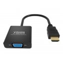 VISION Professional installation-grade HDMI to VGA adaptor - LIFETIME WARRANTY - maximum resolution 1920 x 1080 - does not conv