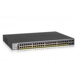 NETGEAR Smart GS752TP - Interruptor - L3 Lite - inteligente - 8 x 10/100/1000 (PoE+) + 40 x 10/100/1000 (PoE) + 4 x SFP - deskt