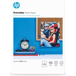 HP Everyday Photo Paper - Brilhante - A4 (210 x 297 mm) - 200 g/m² - 100 folha(s) papel fotográfico - para Officejet 20X, 38XX,