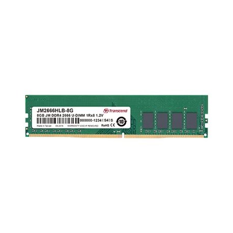 Transcend JetRAM - DDR4 - módulo - 8 GB - DIMM 288-pin - 2666 MHz / PC4-21300 - CL19 - 1.2 V - unbuffered - sem ECC JM2666HLB-8