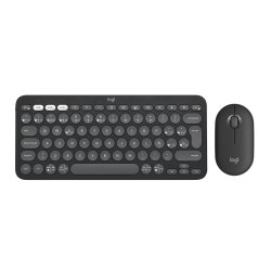 Logitech Pebble 2 Combo - Conjunto de teclado e rato - sem fios - Bluetooth LE - QWERTY - Espanhol - tonal graphite 920-012227