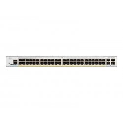 Cisco Catalyst 1200-48P-4X - Interruptor - L3 - inteligente - 48 x 10/100/1000 (PoE+) + 4 x 10 Gigabit SFP+ - montável em trilh