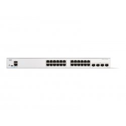 Cisco Catalyst 1300-24T-4G - Interruptor - L3 - Administrado - 24 x 10/100/1000Base-T + 4 x Gigabit SFP - montável em trilho C1