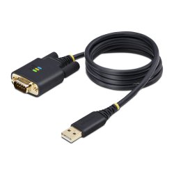 StarTech.com 3ft (1m) USB to Serial Adapter Cable, Interchangeable DB9 Screws/Nuts, COM Retention, USB-A to DB9 RS232, FTDI IC,