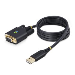 StarTech.com 3ft (1m) USB to Null Modem Serial Adapter Cable, Interchangeable DB9 Screws/Nuts, COM Retention, USB-A to RS232, F