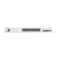 Cisco Catalyst 1300-24XT - Interruptor - L3 - inteligente - 24 x 10 Gigabit Ethernet + 4 x combo 10 Gigabit SFP+/RJ-45 - montáv