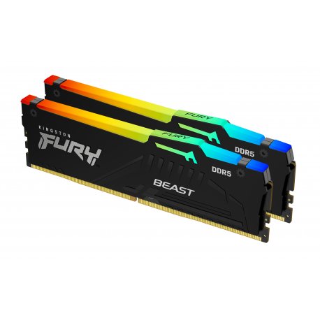 Kingston FURY Beast RGB - DDR5 - kit - 64 GB: 2 x 32 GB - DIMM 288-pin - 6400 MHz / PC5-51200 - CL32 - 1.4 V - unbuffered - on-