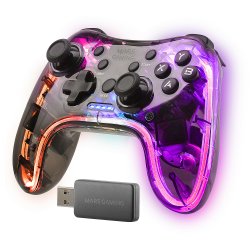 Comando MARS GAMING MGP-24 WIRELESS, 2.4G PRO NO-LAG, NEON RGB, PC, MAC, PS3, PS4, PS5, ANDROID, RPI MGP24