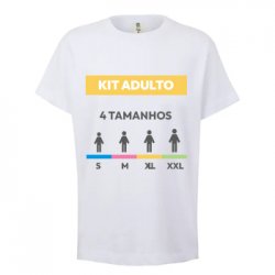 Kit Amostra - T-Shirt Adulto Branco Vários Tamanhos 5un 6307434