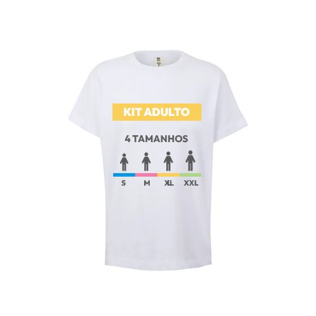 Kit Amostra - T-Shirt Adulto Branco Vários Tamanhos 5un 6307434