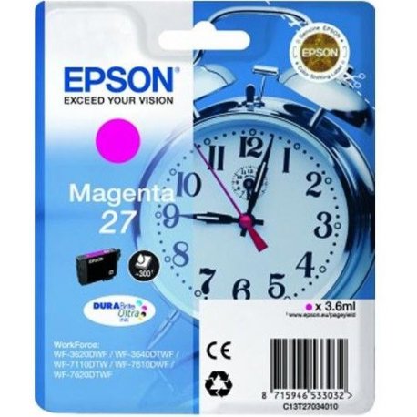 Tinteiro EPSON 27 Magenta - WF36xx/7110/7210/76xx/77xx C13T27034012