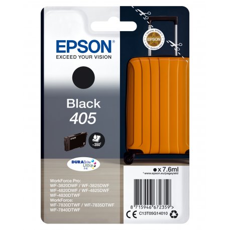 Tinteiro EPSON 405 Preto + Alarme RF - WF-3820/3825/4820/4825/4830/7830/7835/7840 C13T05G14020