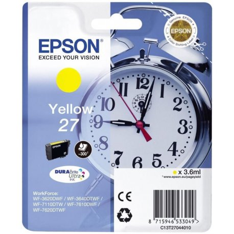 Tinteiro EPSON 27 Amarelo - WF36xx/7110/7210/76xx/77xx C13T27044012