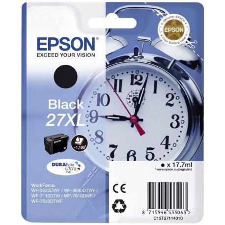 Tinteiro EPSON 27 Preto XL - WF36xx/7110/7210/76xx/77xx C13T27114012