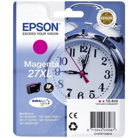 Tinteiro EPSON 27 Magenta XL - WF36xx/7110/7210/76xx/77xx C13T27134012