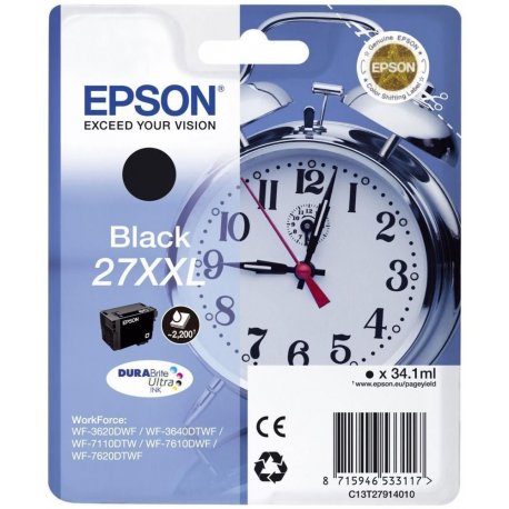 Tinteiro EPSON 27 Preto XXL - WF36xx/7110/7210/76xx/77xx C13T27914012