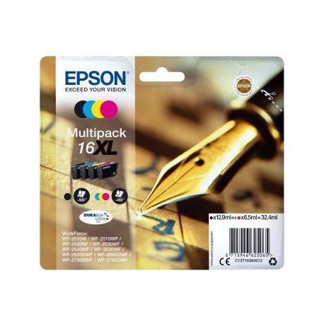 Tinteiro EPSON 16 Multipack 4 Cores XL - WF-2010/251xx/26xx/27xx C13T16364012