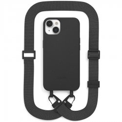 Capa Change + Lanyard Woodcessories Black / Biomaterial para iPhone 13 / 14 cha180