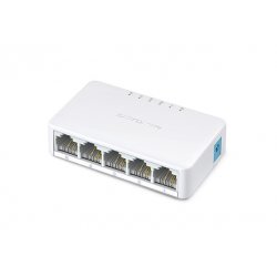 Switch MERCUSYS 5-port 10/100M mini Desktop Switch, 5 10/100M RJ45 ports, Plastic case MS105