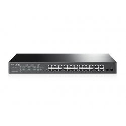 Switch c/Gestão TP-Link JetStream 24-Port 10/100Mbps + 4-Port Gigabit Smart Switch with 24-Port PoE+ SL2428P