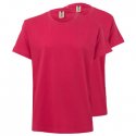 T-Shirt Criança Algodão 155g Rosa Forte Tamanho 5/6 Pack2 6307577