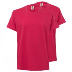 T-Shirt Criança Algodão 155g Rosa Forte Tamanho 9/11 Pack2 6307579