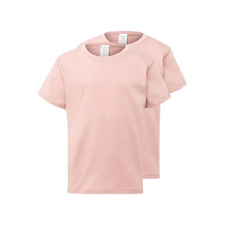 T-Shirt Criança Algodão 155g Rosa Pastel Tamanho 1/2 Pack2 6307581