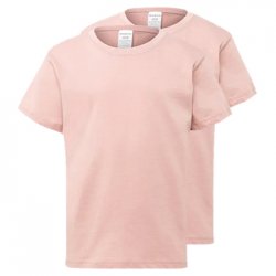 T-Shirt Criança Algodão 155g Rosa Pastel Tamanho 3/4 Pack2 6307582