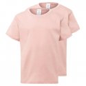 T-Shirt Criança Algodão 155g Rosa Pastel Tamanho 7/8 Pack2 6307584