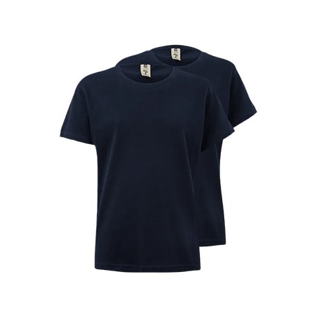 T-Shirt Criança Algodão 155g Azul Navy Tamanho 3/4 Pack 2un 6307588