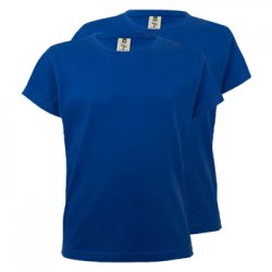 T-Shirt Criança Algodão 155g Azul Índigo Tamanho 3/4 Pack2 6307594