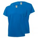 T-Shirt Criança Algodão 155g Azul Turquesa Tam 7/8 Pack2 6307602