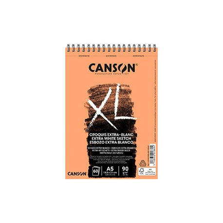 Bloco Espiralado Canson XL Extra Blanc A5 90g 60Fls 108001869