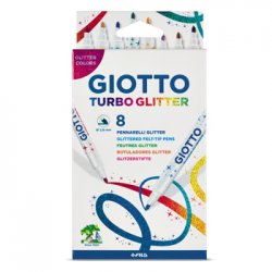 Marcador Feltro Giotto Turbo Glitter 8 Cores 130425800