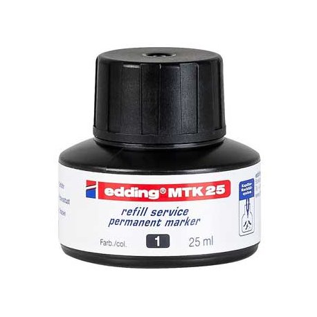 Recarga p/Marcador Permanente Grosso Edding MTK 25ml Preto 1 1300251