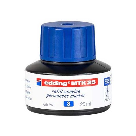 Recarga p/Marcador Permanente Grosso Edding MTK 25ml Azul 1u 1300253