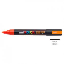 Marcador Uniball Posca PC-5M 1,8mm Laranja Fluor (F4) 1un 1293350/UN