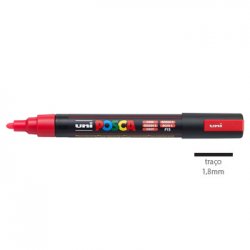 Marcador Uniball Posca PC-5M 1,8mm Vermelho Fluor (F15) 1un 1293351/UN