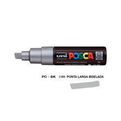 Marcador Uniball Posca PC-8K 8mm Prata (26) 1un 1293217/UN