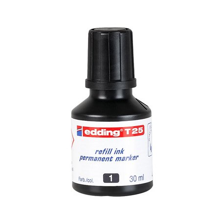 Recarga Marcadores Permanentes Edding T-25 30ml Preto 1320255