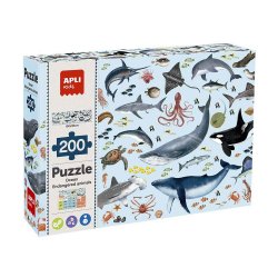 Jogo Educativo Puzzle Apli Animais Ameaçados Oceano 200Peças APL19696