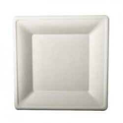 Pratos 26x26cm Cana de Açucar Cor Natural Quadrados 50un 6621195