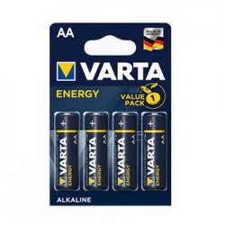 Pilhas AA LR6 Alcalinas 1.5V 2600mAh Varta Energy 4un 1961030