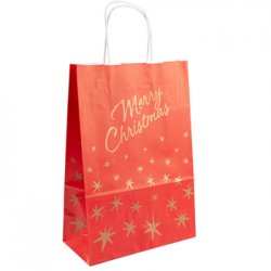 Saco MERRY CHRISTMAS 26x14x32cm Papel c/Asas 080g 1un 6701188