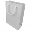 Saco Papel Couché Branco 200g 18x08x25cm c/Asas Cordão 1un 6701662