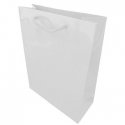 Saco Papel Couché Branco 200g 24x10x31cm c/Asas Cordão 1un 6701663