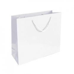 Saco Papel Couché Branco 200g 35x12x36cm c/Asas Cordão 1un 6701664